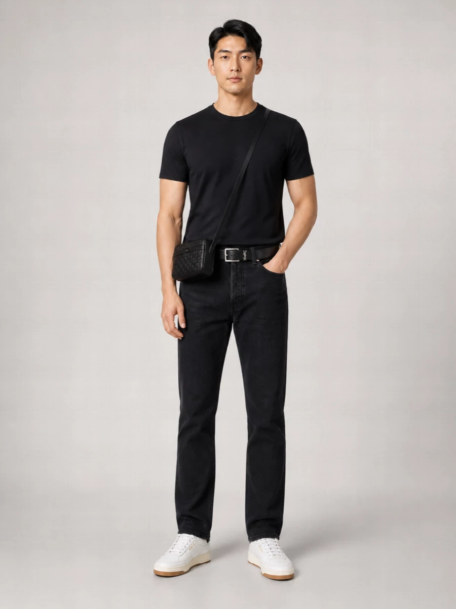 Saint Laurent Cotton Logo-Embroidered T-Shirt