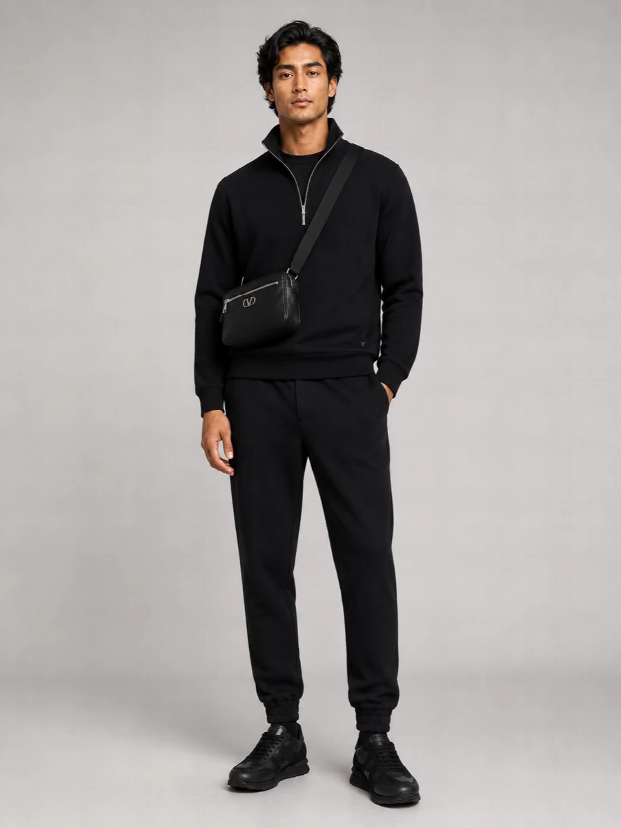 Valentino Garavani Black Cotton Blend Sweatshirt