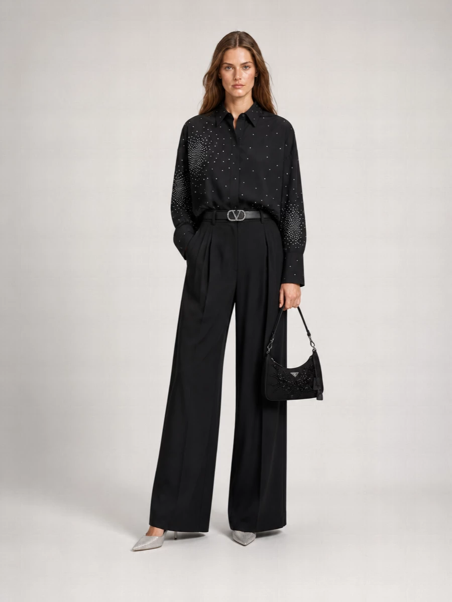 Giuseppe Di Morabito Cotton Rhinestone Shirt