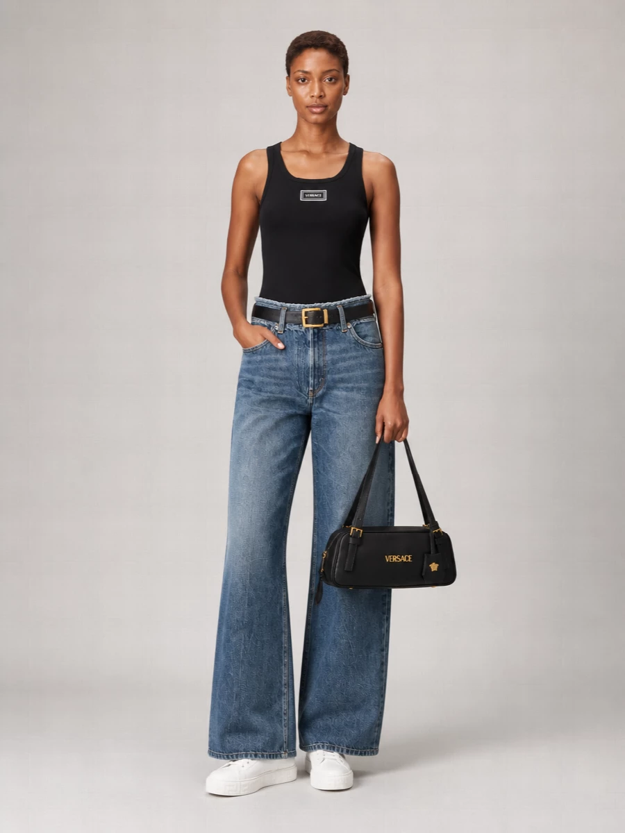Versace Ribbed Cotton Tank Top