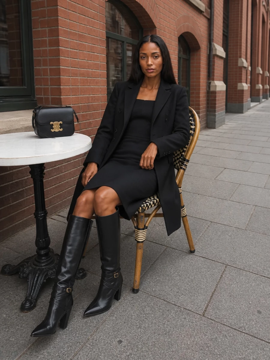 Celine coat dolce gabbana black sheath dress