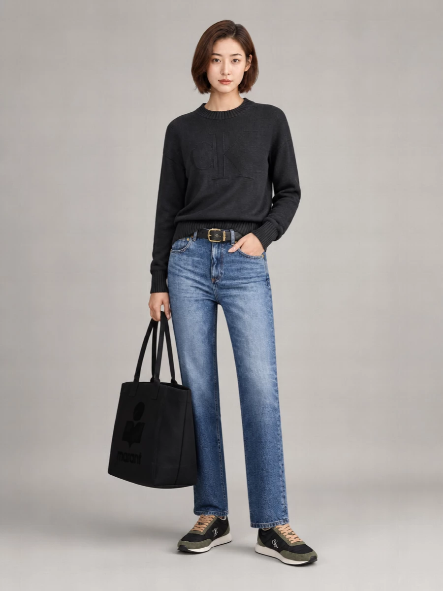 Calvin Klein Cotton Crew Neck Long Sleeve Sweatshirt