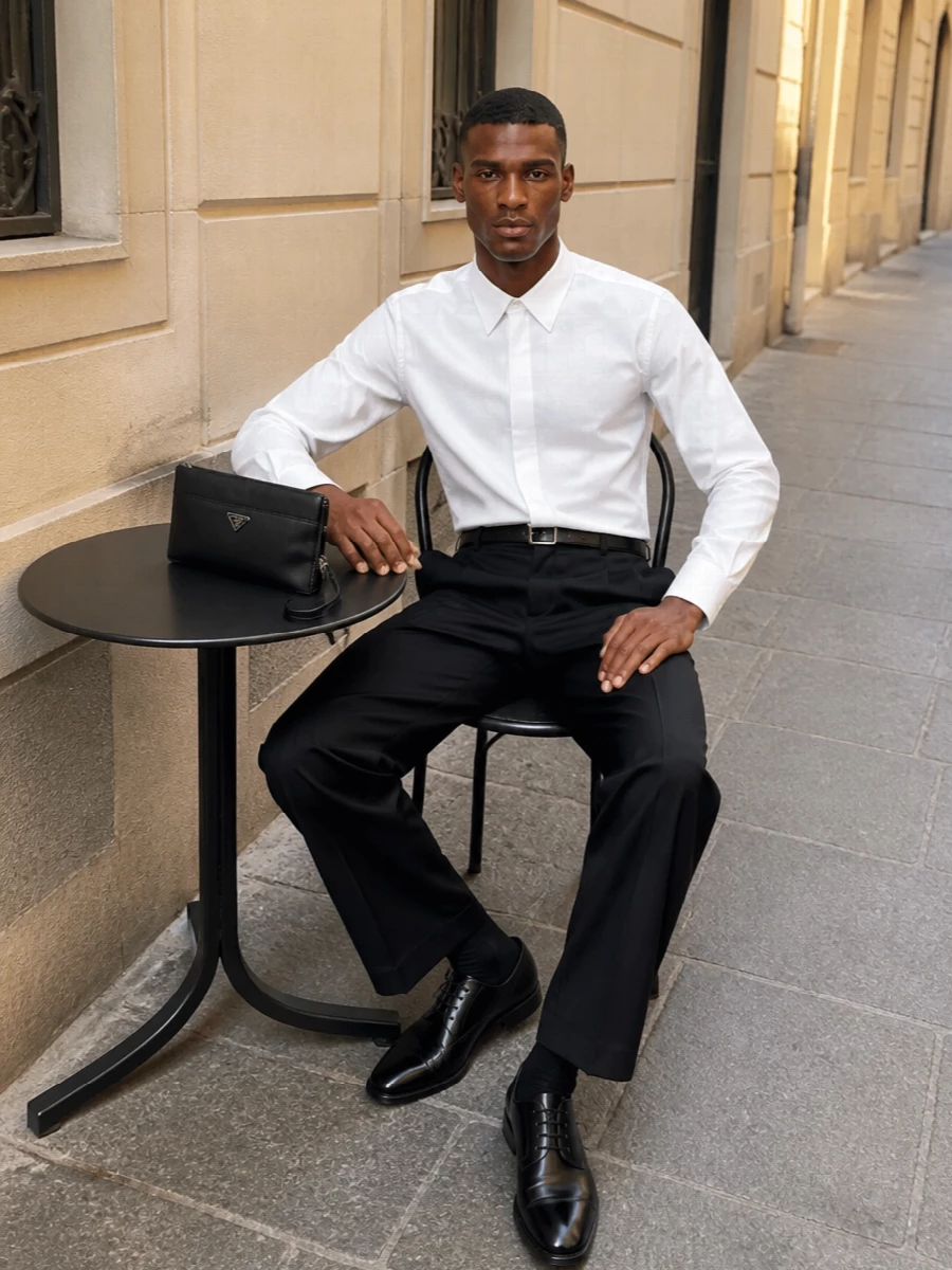 Jil sander evening shirt wide leg trousers