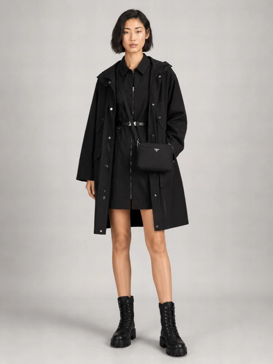 Prada Canvas Lace-Up Boots