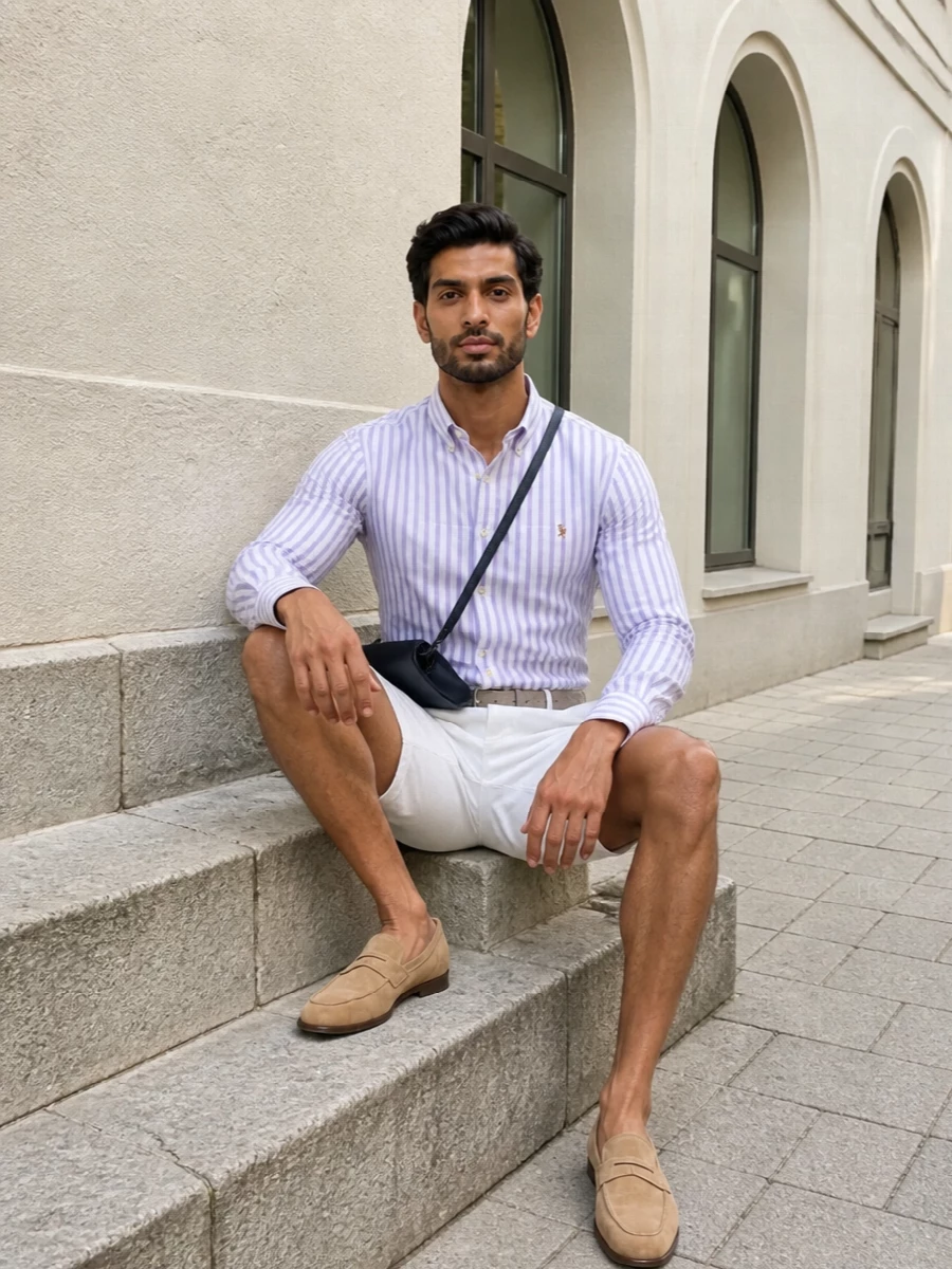 Polo ralph lauren striped shirt tailored shorts