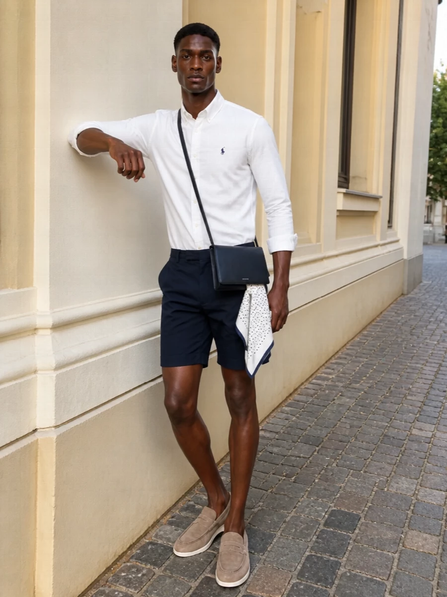 Ralph lauren oxford navy shorts tods loafers