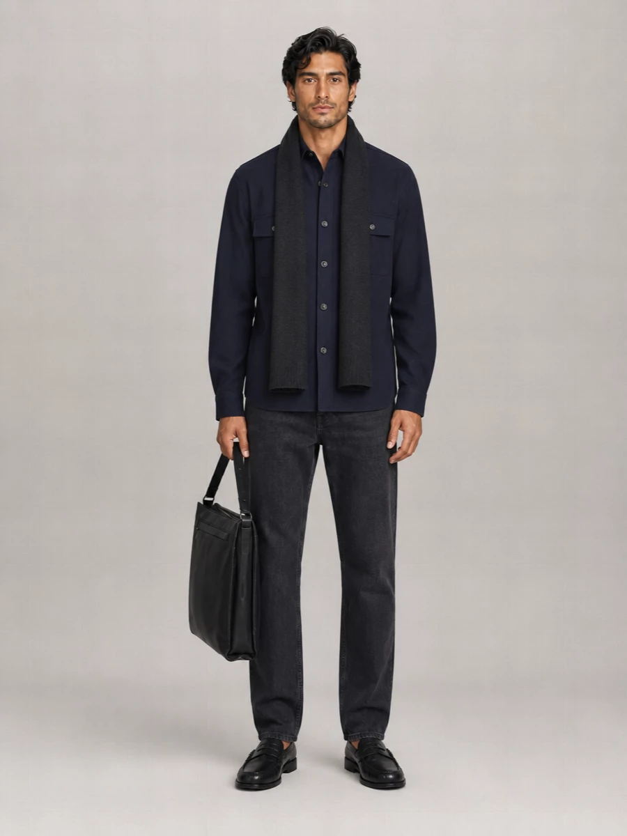 Jacob Cohen Wool Faux Fur Lined Jacket