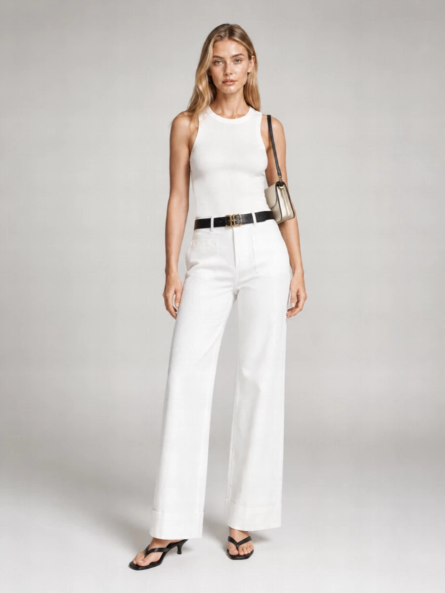 Victoria Beckham Ribbed Cotton Tank Top