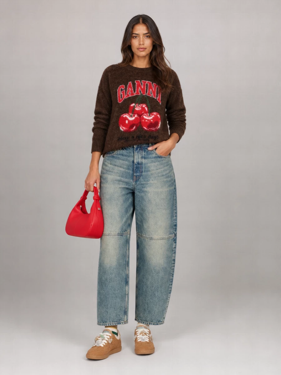 Ganni Mini Hobo Leather Shoulder Bag