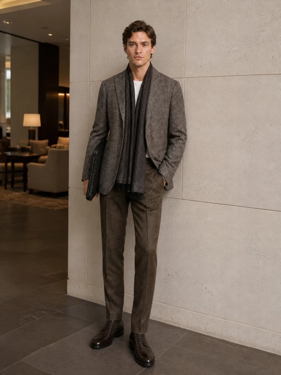 Boglioli blazer brown trousers tods brogues