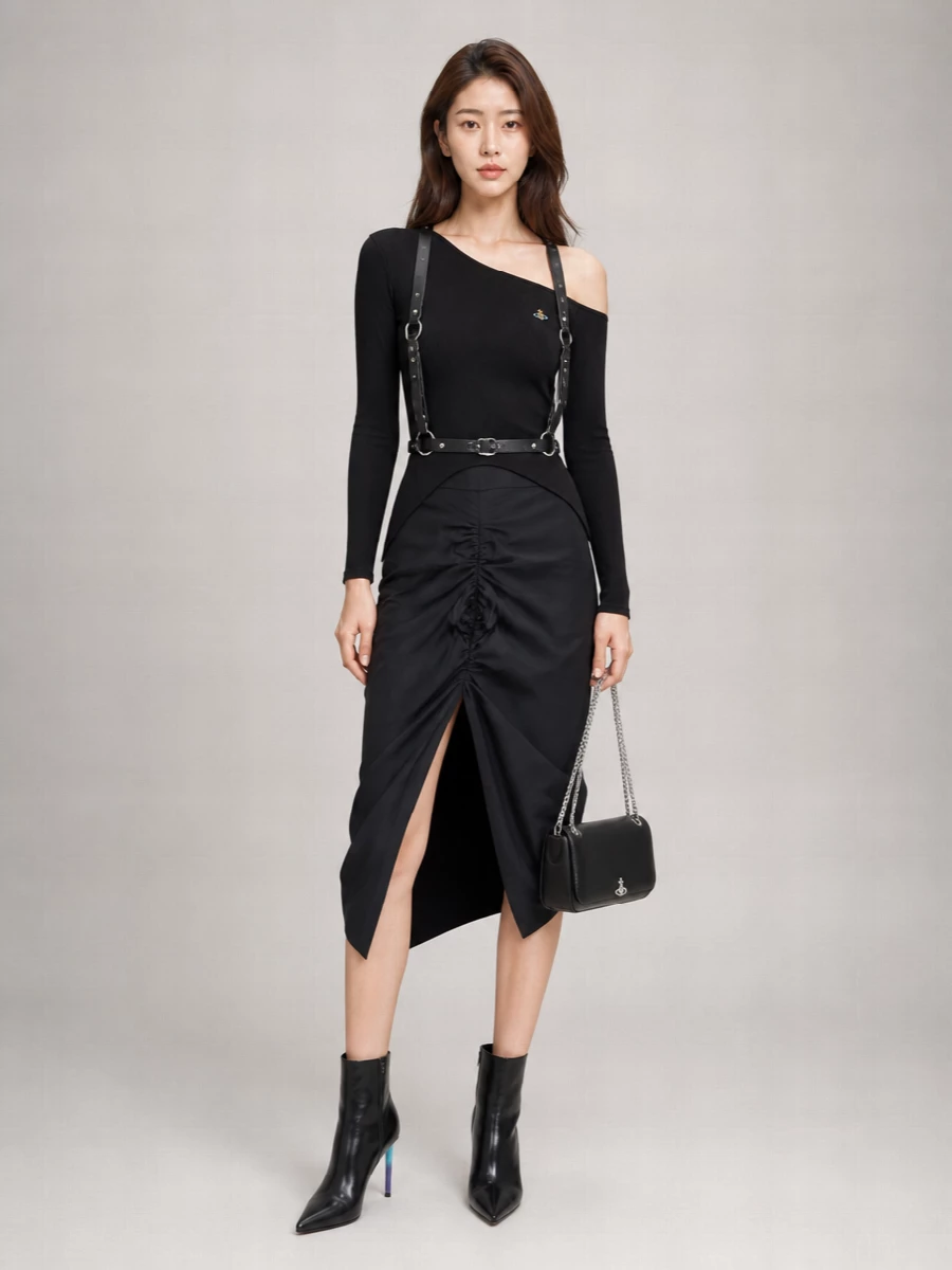 Vivienne Westwood ribbed asymmetric one-shoulder long-sleeve t-shirt