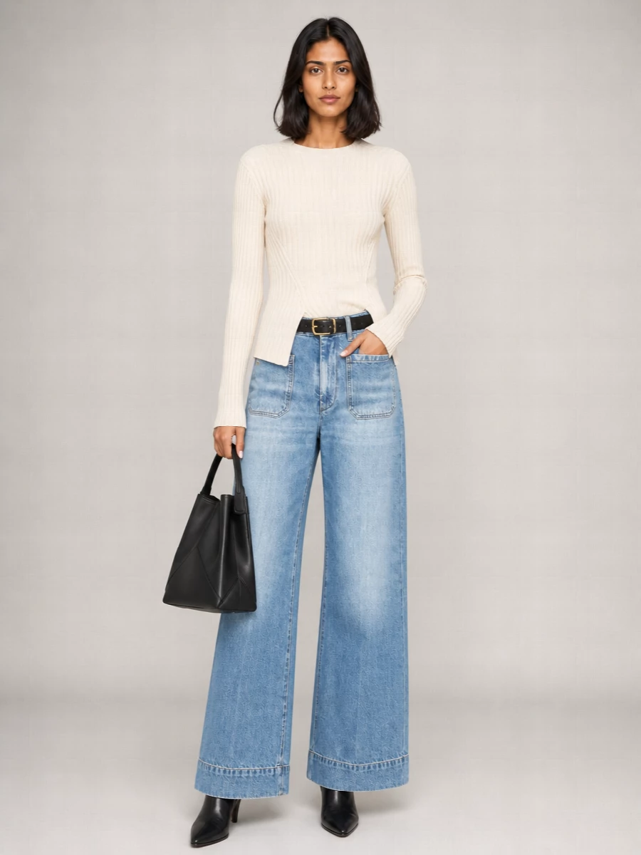 Victoria Beckham Denim Wide-Leg Jeans