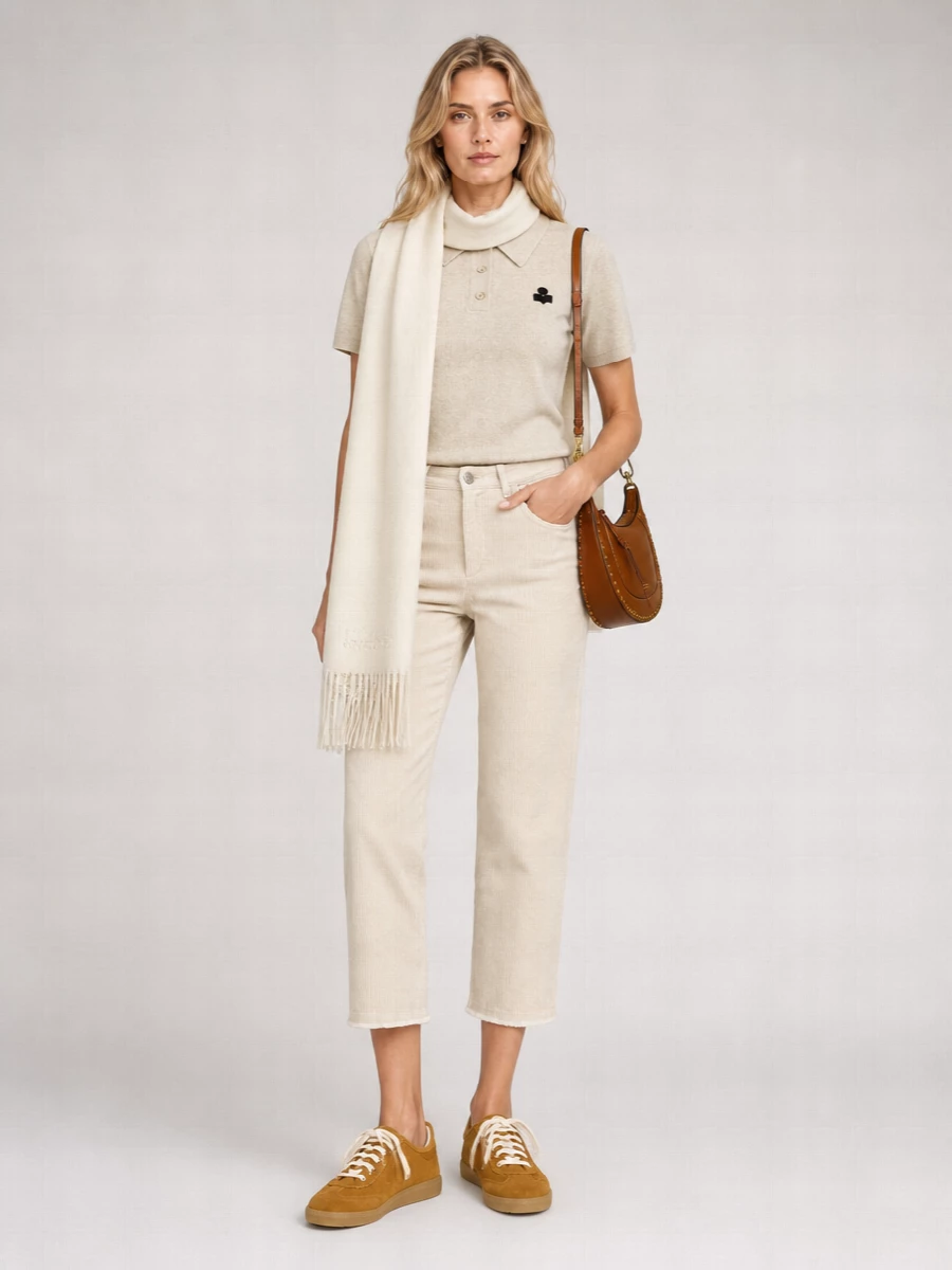 Isabel Marant Etoile Cotton Wool Polo Knitted Top