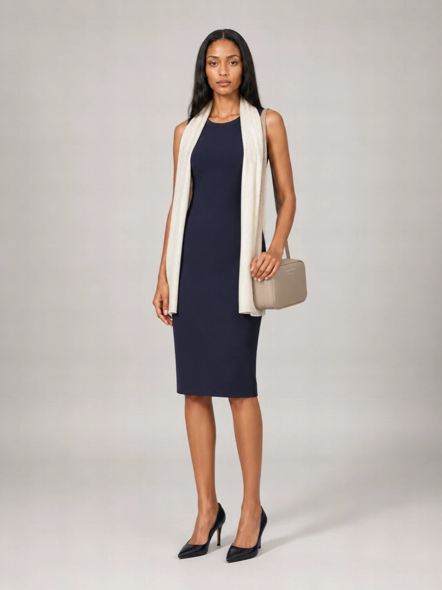 Emporio Armani Cotton Sleeveless Knee-Length Dress