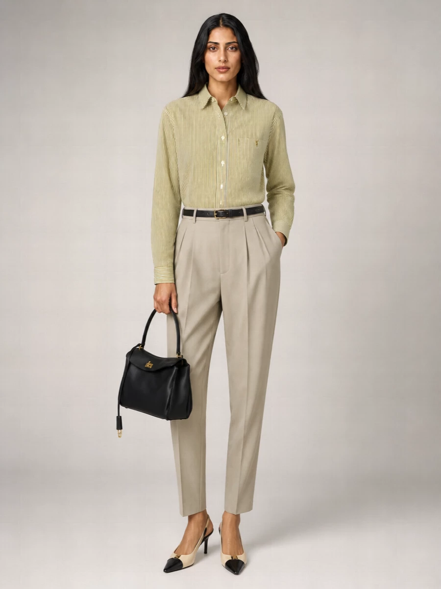 Saint Laurent Striped Cotton Poplin Long-Sleeve Shirt