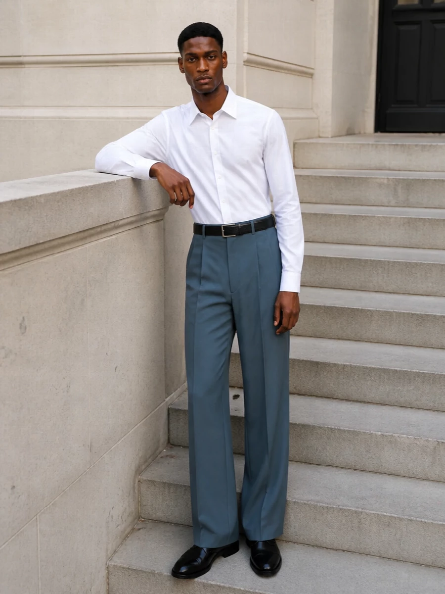 Jil sander wide leg trousers white shirt outfit
