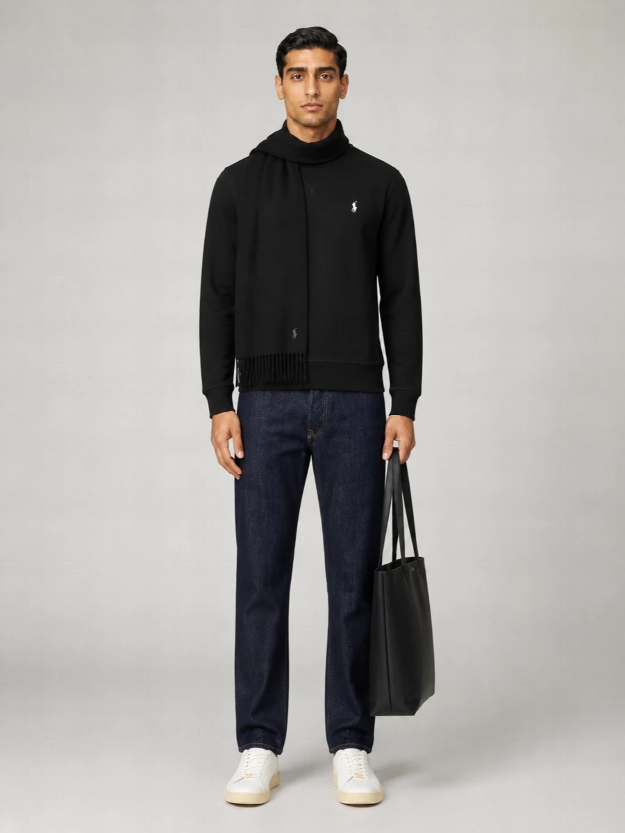 Ralph Lauren Embroidered Logo Cotton Blend Sweatshirt
