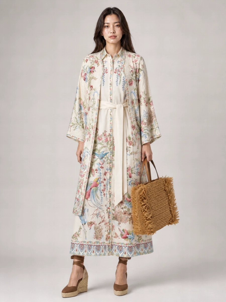 Etro Floral-Print Kimono-Sleeve Jacket