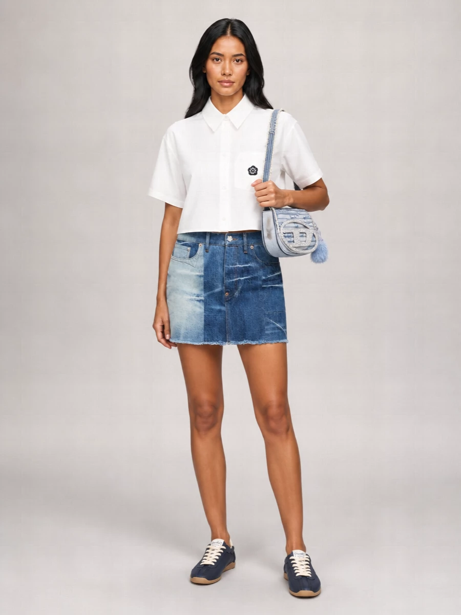 Diesel 1Dr Denim Shoulder Bag