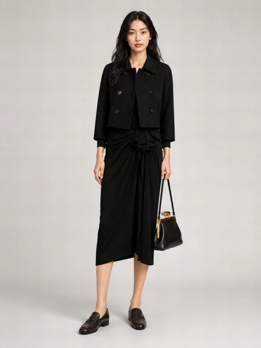 Dries Van Noten Jacquard Double-Breasted Fitted Jacket