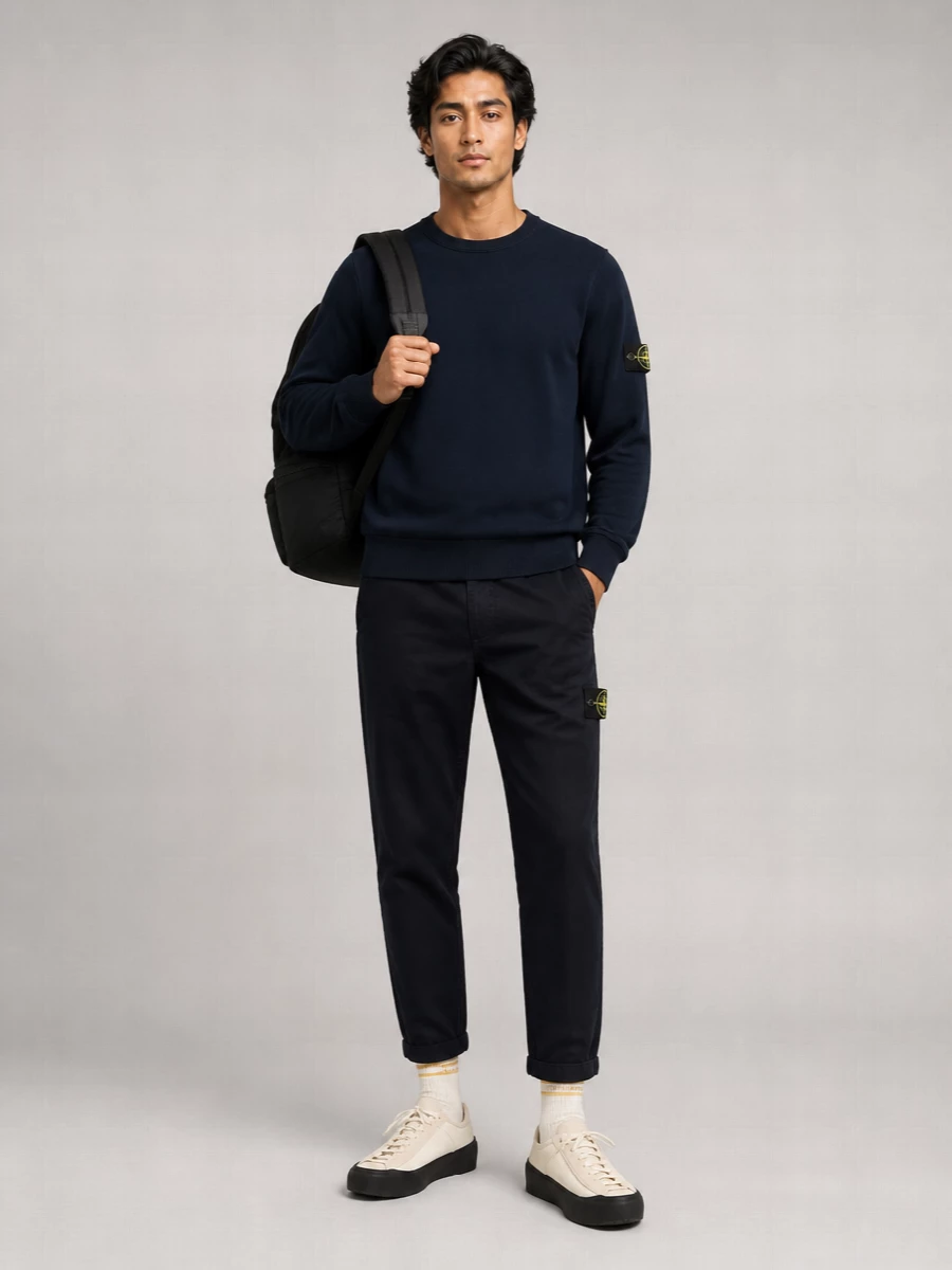 Stone Island Fine-Knit Cotton Crew-Neck Sweater