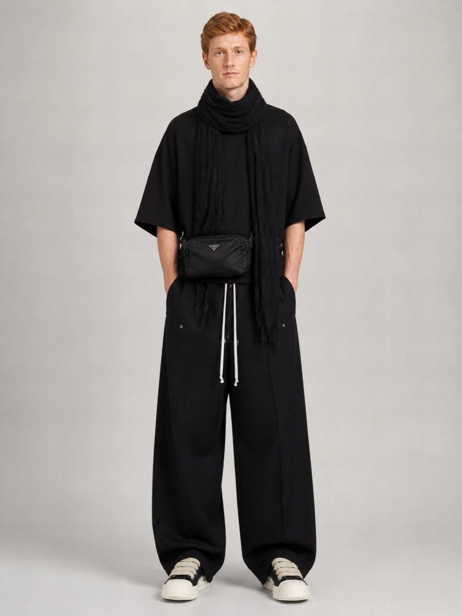 Rick Owens Wool Wide-Leg Trousers