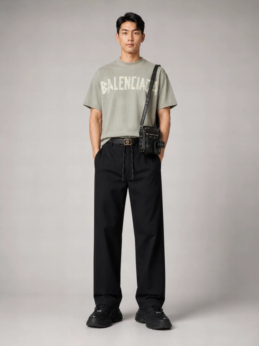 Balenciaga Cotton Medium-Fit Logo-Print T-Shirt