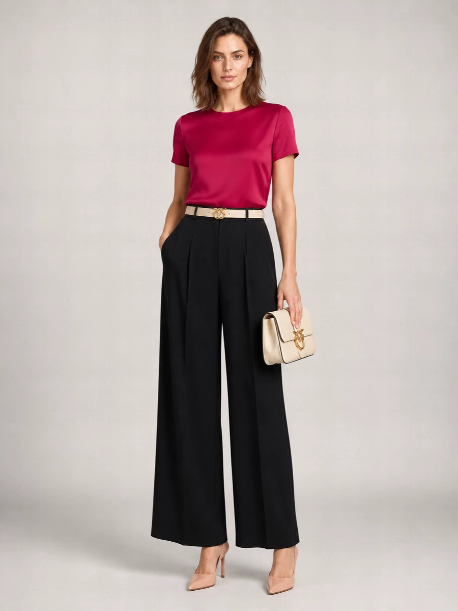 Parosh High-Low Short-Sleeve Blouse