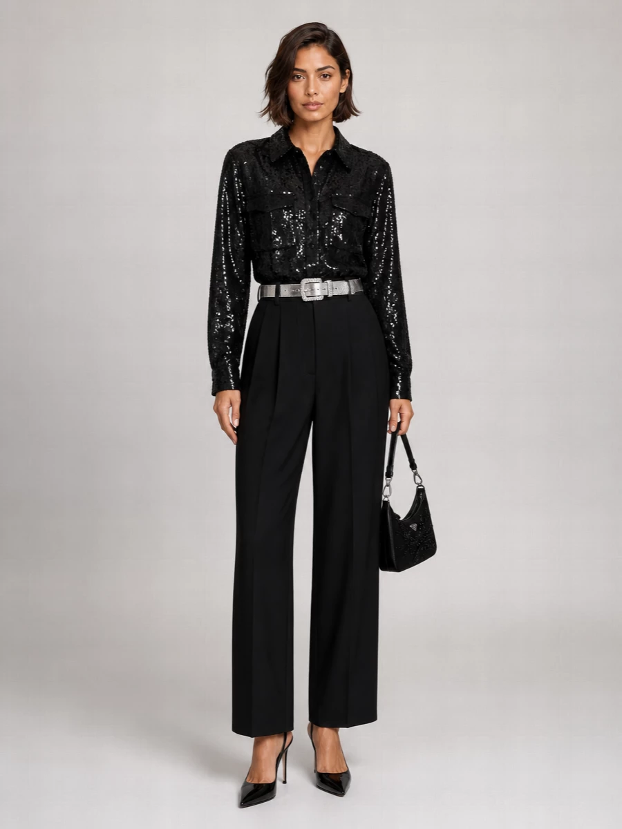 Parosh Sequined Long-Sleeve Shirt