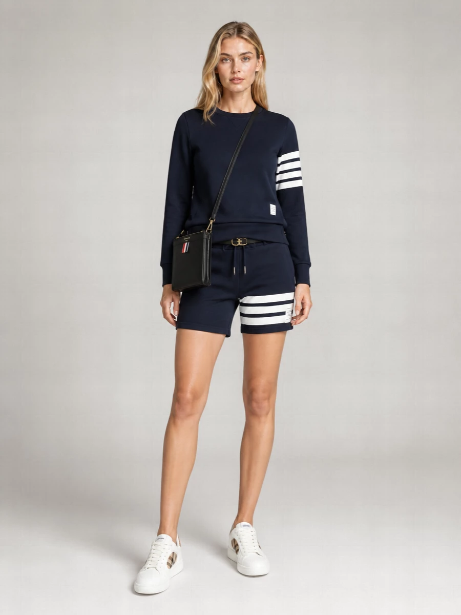 Thom Browne Cotton Ribbed Crew-Neck Sweatshirt