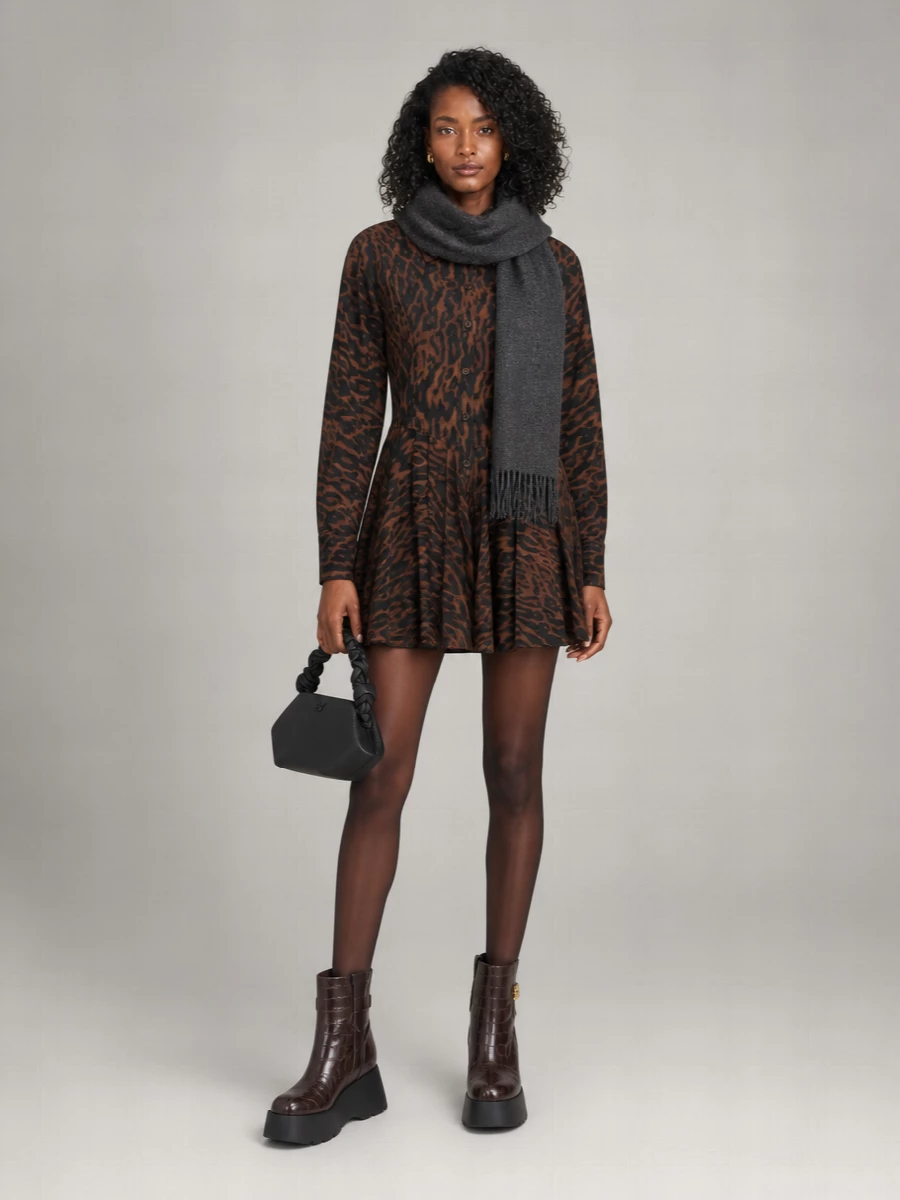 Ganni leopard mini dress