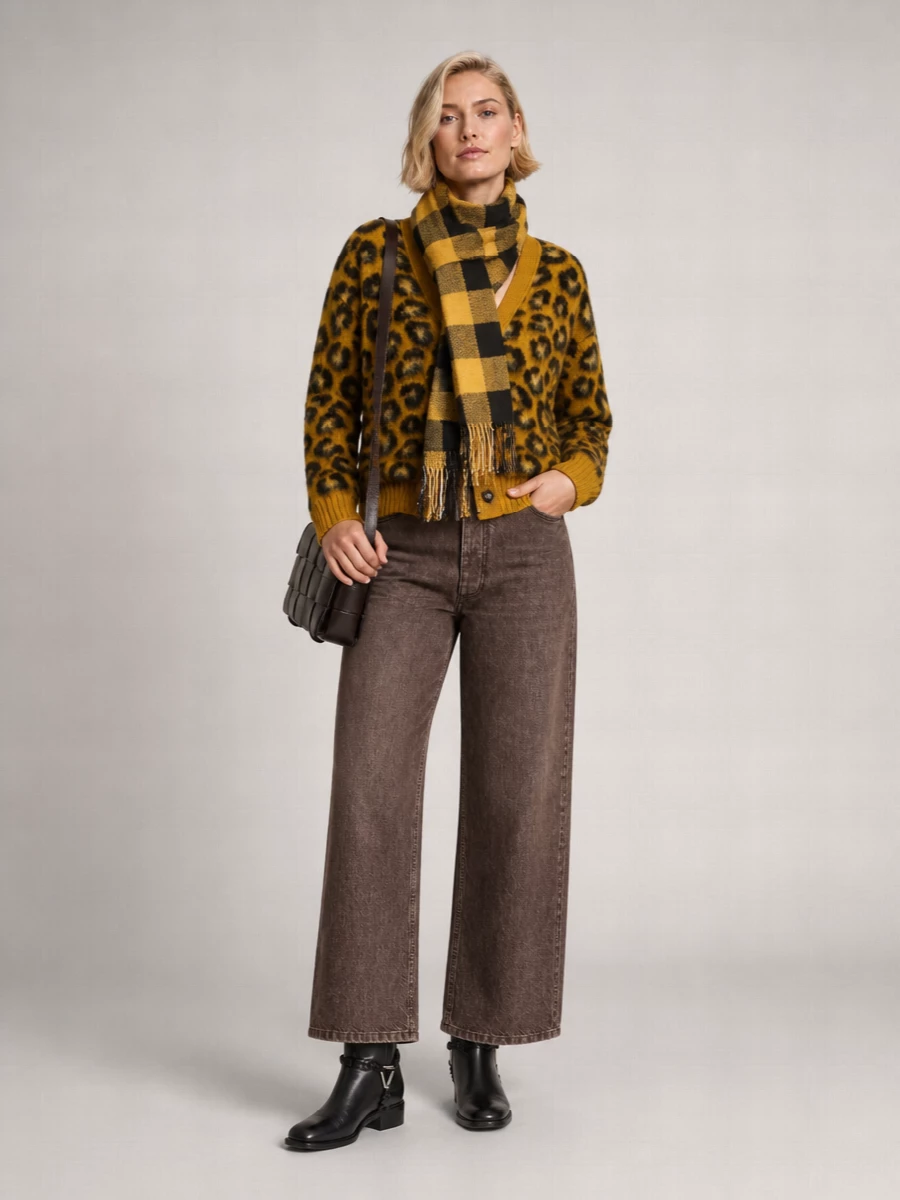 Bottega Veneta Ribbed Oversized Leopard Cardigan