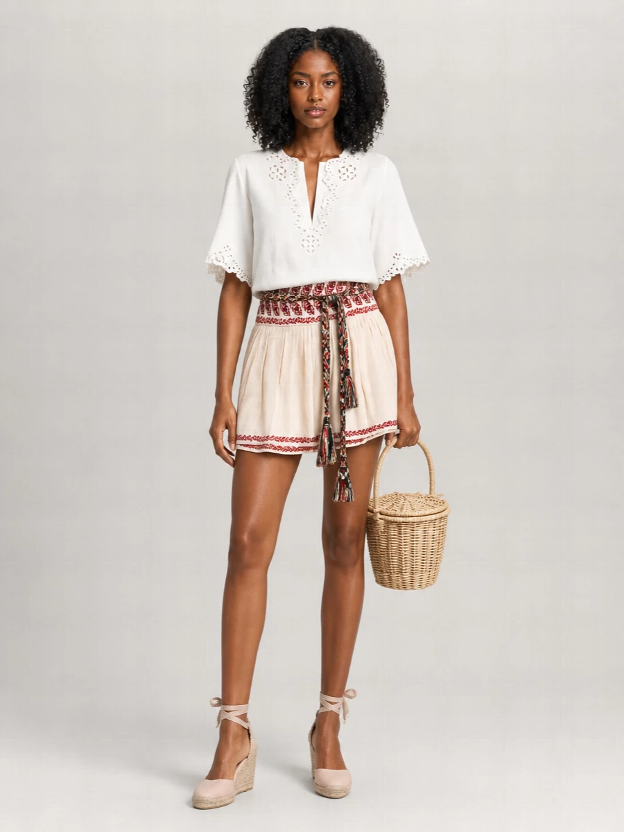 Isabel Marant Etoile Cotton Pleated Mini Skirt