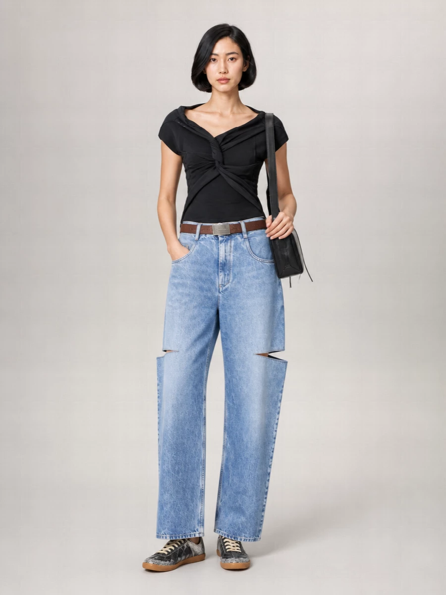 Maison Margiela Cutout Denim Trousers