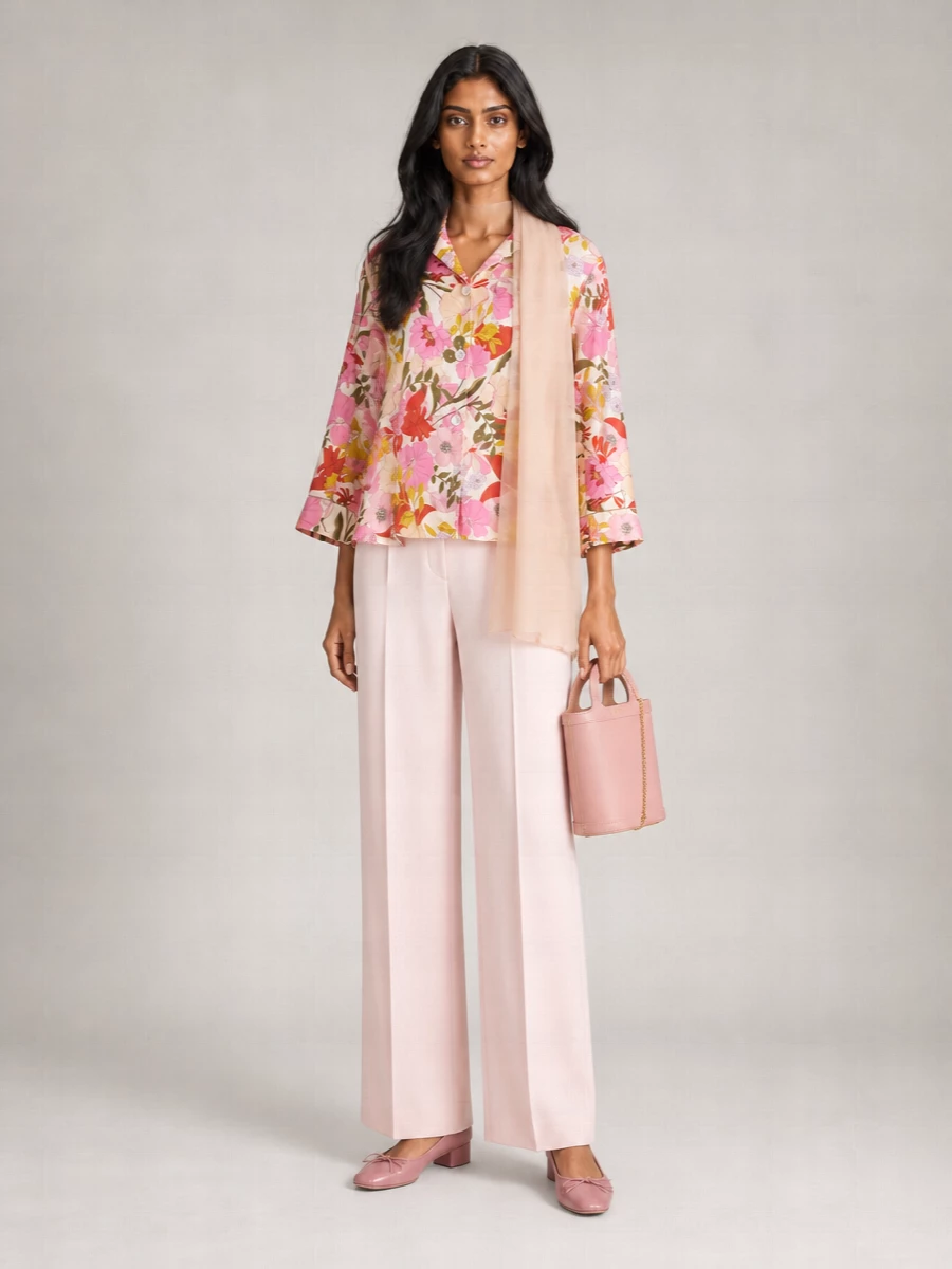 S Max Mara Printed Silk Shirt