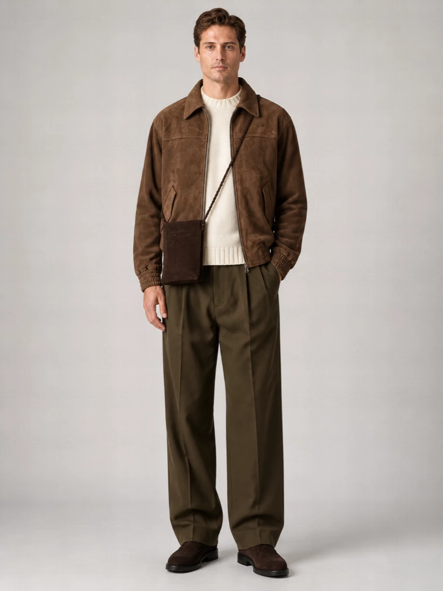 Dunst Suede Leather Blouson Jacket