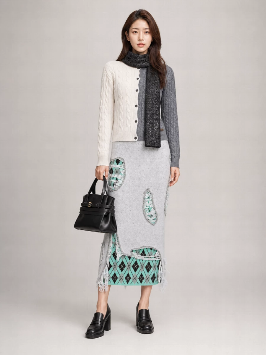 Moschino silk midi knit skirt