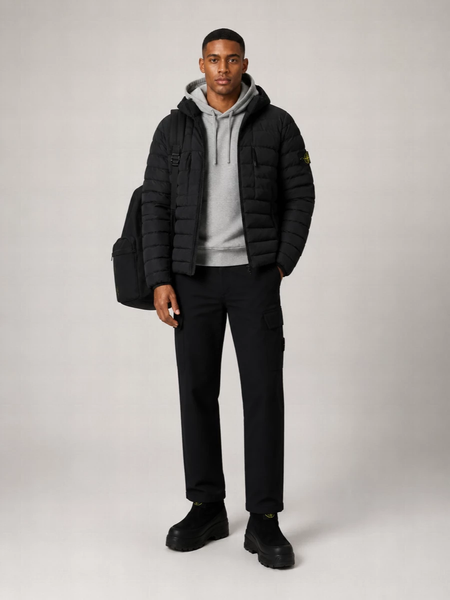 Stone Island Quilted Hooded Down Puffer Jacket