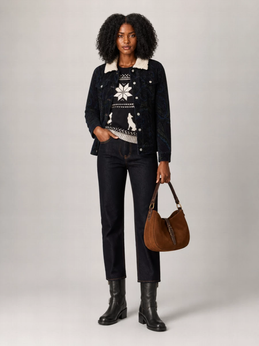 Etro Printed Cotton Fitted Jacket