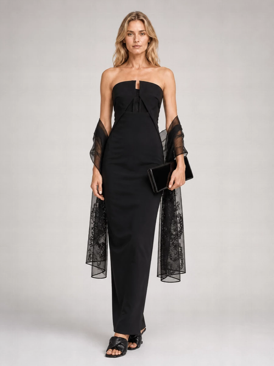 Rick Owens Strapless Cutout Maxi Dress