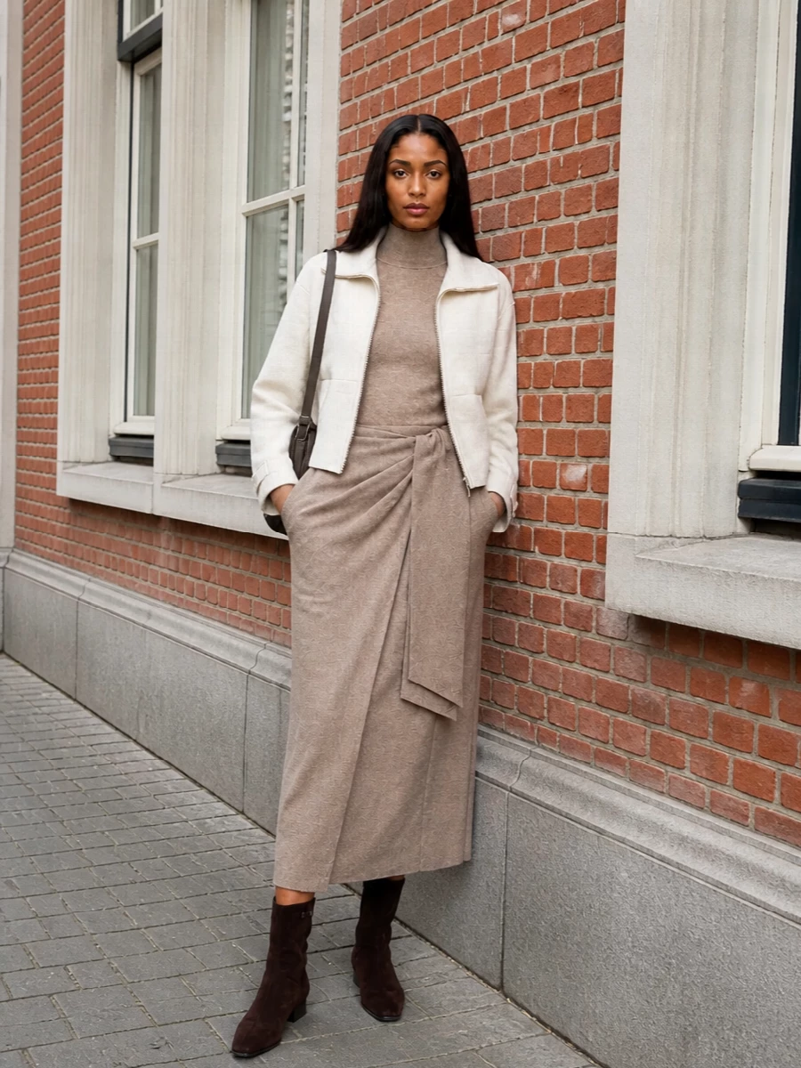Max mara knit midi dress semicouture jacket outfit