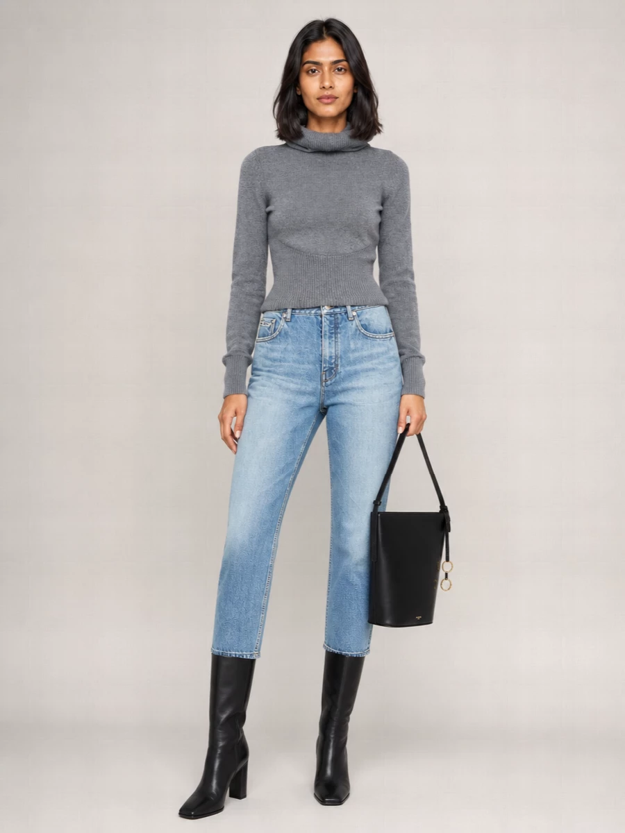 Alaïa Leather Square-Toe Knee-High Boots