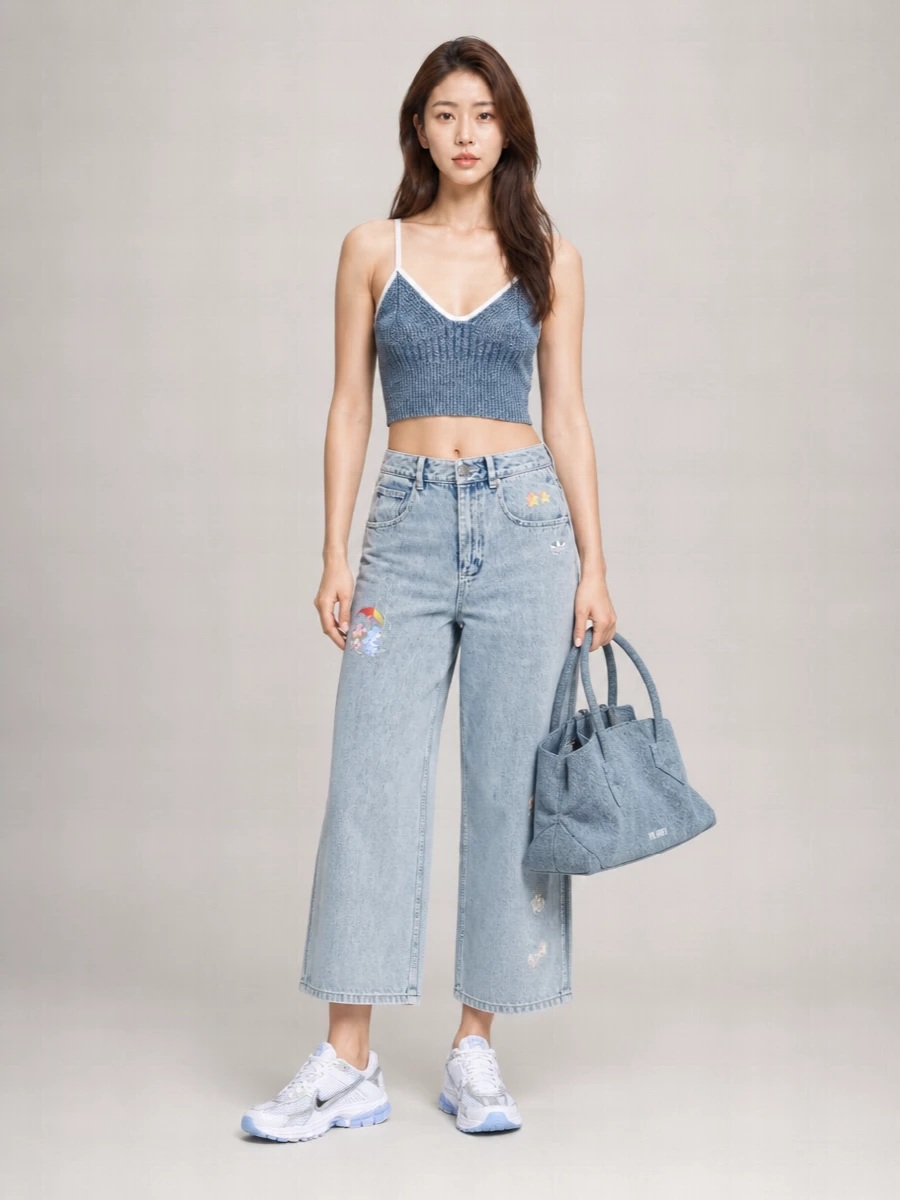 The Attico Denim Mini Tote Bag