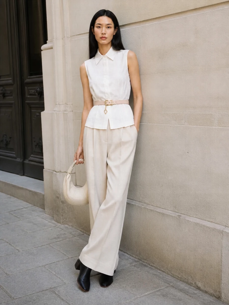 Sportmax ivory wide leg trousers summer outfit
