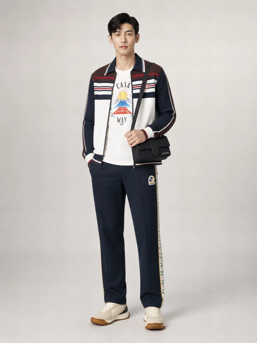 Casablanca Ribbed Logo-Jacquard Lightweight Jacket