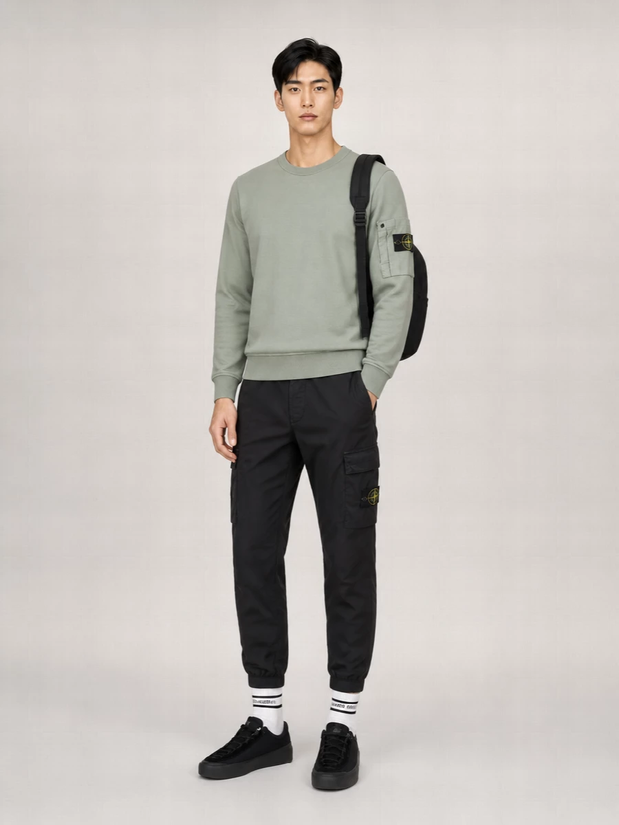 Stone Island Cotton Tapered Cargo Trousers