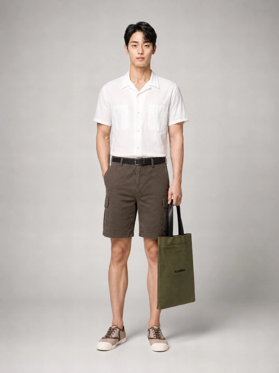 Vince Cotton And Linen Cargo Shorts
