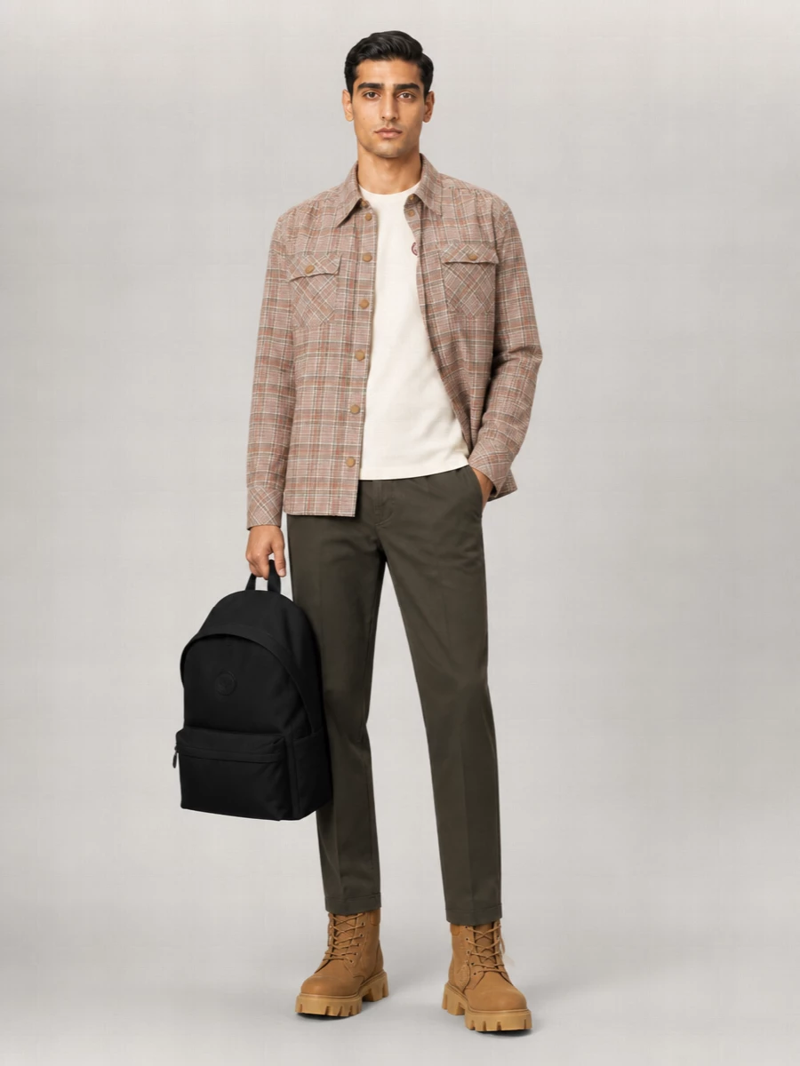 Moncler Grenoble Embroidery Flannel Shirt Jacket