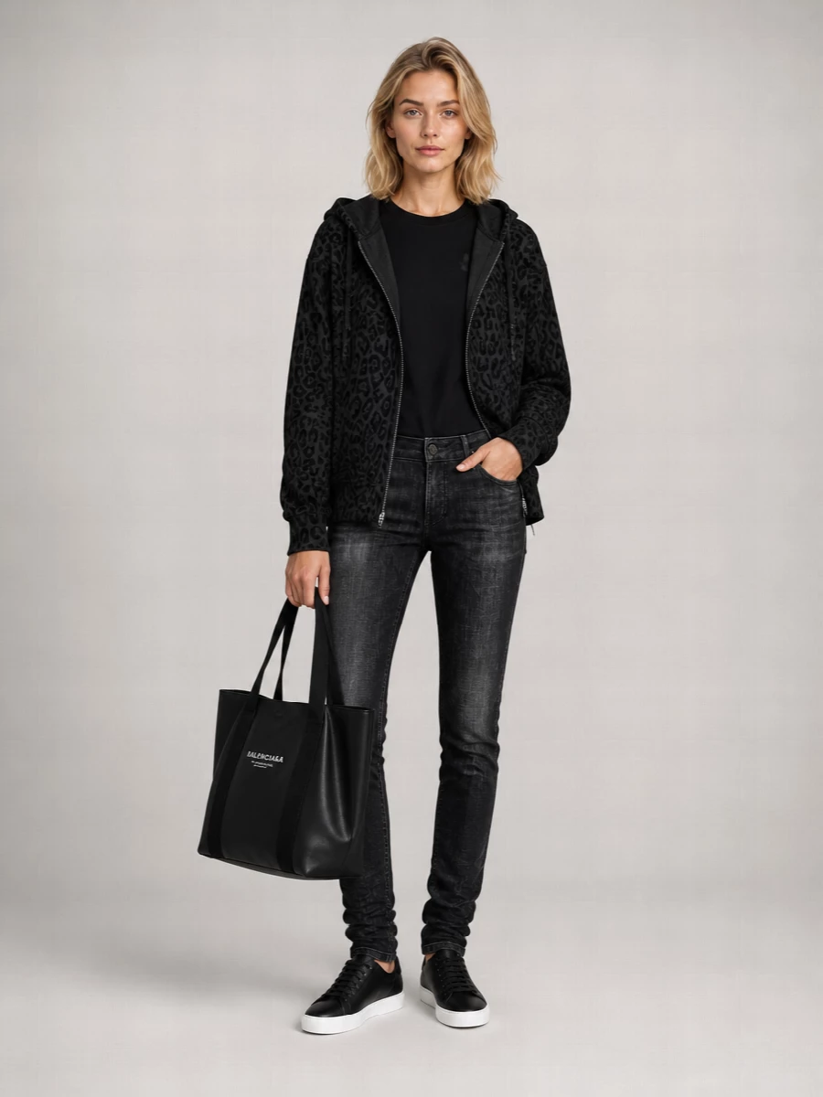 Dolce&Gabbana Leopard Print Hooded Zip Sweatshirt