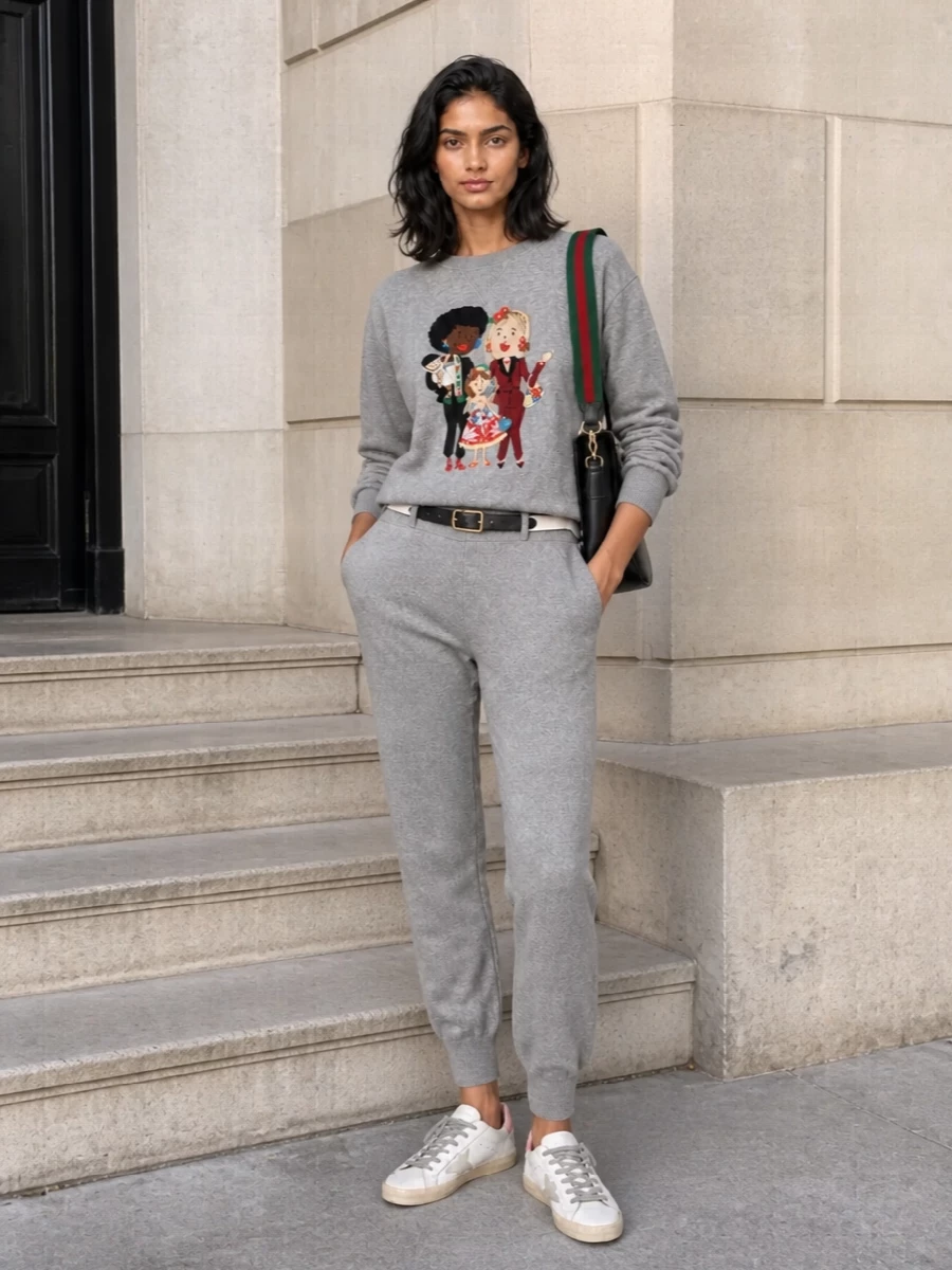 Dolce gabbana grey sweatshirt joggers outfit